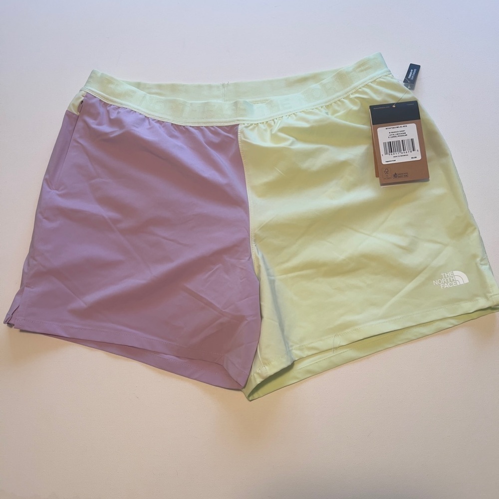 NWT The North Face Wander Shorts Womens Lupine Lime Cream Pull On Size XL (E3)